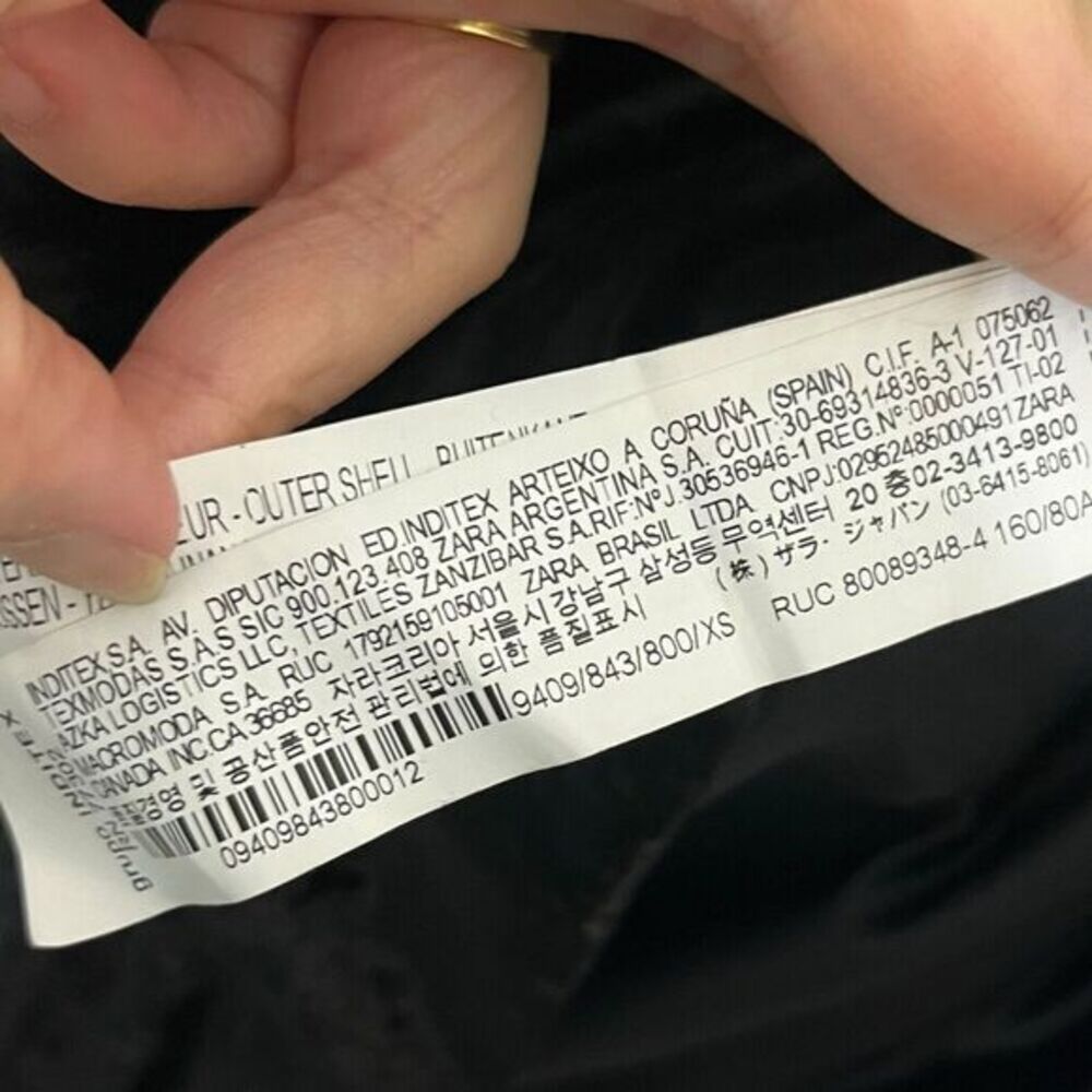 ZARA Ruched Velvet Mini Dress Women’s XS Black Long‎ Sleeve V-Neck Cocktail - Picture 12 of 13